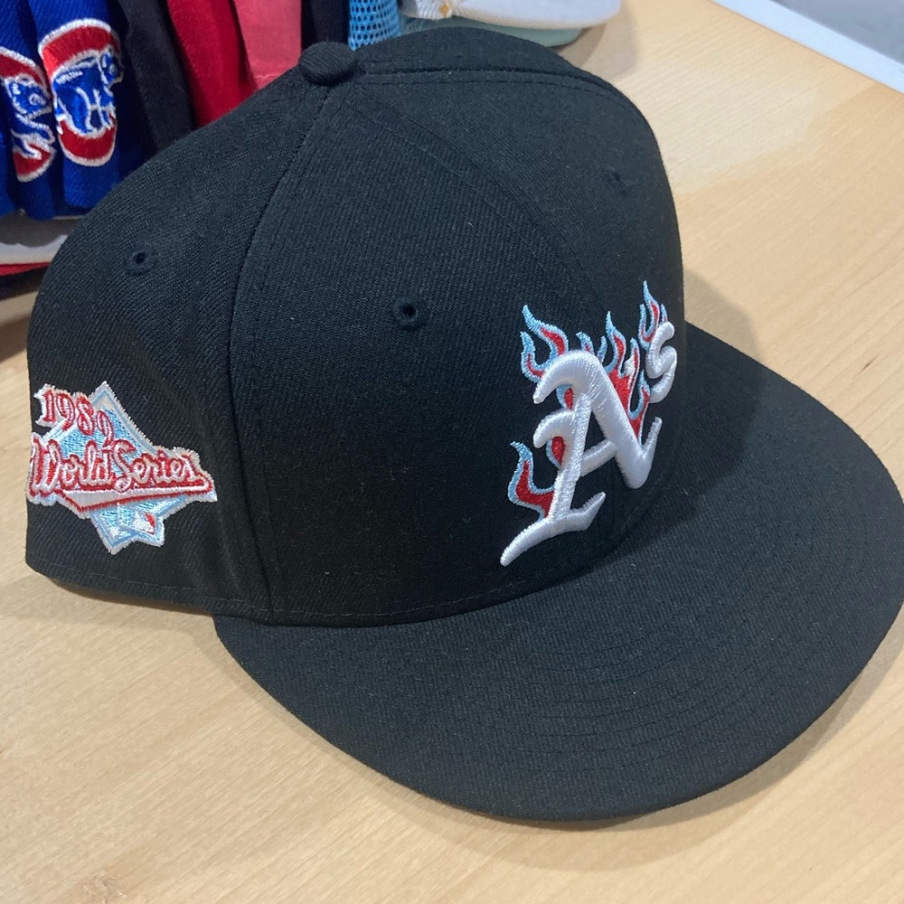 Fire Oakland Athletics New Era Fitted 7 3/8 With Patch